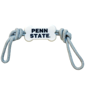 dog toy bone shape with Penn State and gray ropes